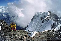 Giuseppe Pompili in vetta all'Aconcagua