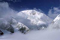 La sud del Denali vista dal campo base della via normale