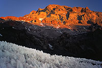 La vetta dell'Aconcagua al tramonto
