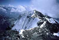 La cima sud dell'Aconcagua dalla vetta