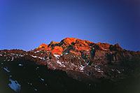 Aconcagua al tramonto da Plaza de Mulas