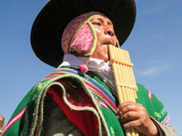 Personaggio alla sfilata per la festa della Virgen del Carmen