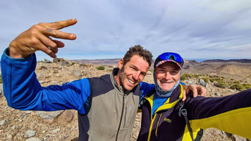 Tommaso e Giuseppe in vetta all'Emi Koussi
