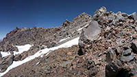 La cima del Llullaillaco vista da un centinaio di metri più in basso