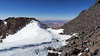 Il colle innevato visto dall'alto