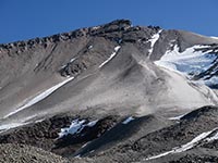 La via normale di salita all'Ojos del Salado vista dal bivacco Tejos