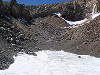 Il nevaio sotto alla vetta dell'Ojos