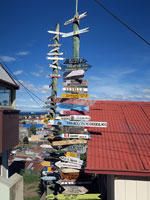 Segnavia sul Cerro de la Cruz a Punta Arenas