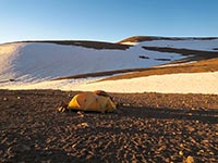 La mia tenda al c.b. al tramonto