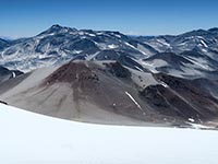 L'Ojos del Salado dalla vetta del Tres Cruces Sur, 6749 m