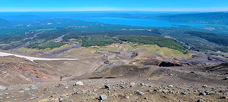 Il lago Villarica dalle pendici dell'omonimo vulcano