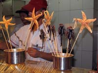Spiedini di scorpioni e stelle di mare