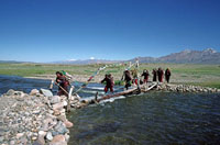 Pellegrine intorno al lago Manasarovar