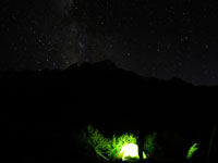 Via Lattea dal campo lungo il fiume