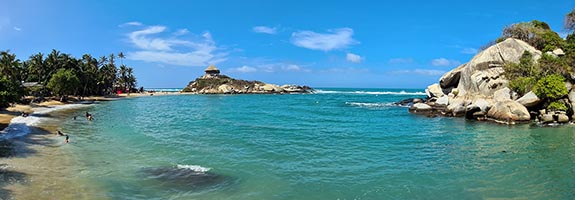 Panorama della baia di capo San Juan, nel Parco Nazionale Naturale Tayrona