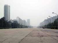 Traffico nel centro di Pyongyang