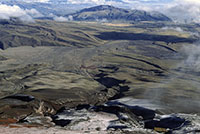 Il rifugio Ribas al Cotopaxi dall'alto