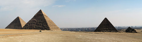 Panoramica delle Piramidi di Giza dal belvedere