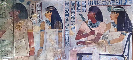 Necropoli di Dra' Abu el-Naga, tomba di Sennefer, lui e la moglie