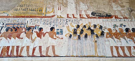 Necropoli di Dra' Abu el-Naga, prefiche nella tomba di Ramose, TT55
