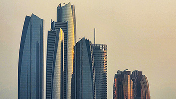 Torri Conrad Abu Dhabi Etihad al tramonto