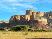 La falesia di Gheralta a Gebre Mikael