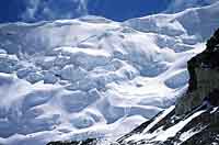 Il Colle Nord visto dal campo base avanzato