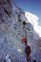 In arrampicata sul 2° step, 8650 m