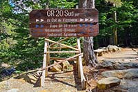 Cartello all'inizio del GR20 Sud
