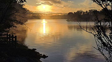 Il lago Akan al tramonto