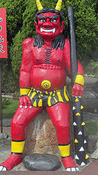 Demone presso l'Oniyama Jigoku nelle terme infernali di Beppu