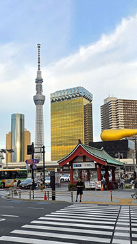Il quartiere Azumabashi visto da Asakusa