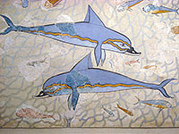 Delfini del palazzo di Cnosso al museo archeologico di Heraklion