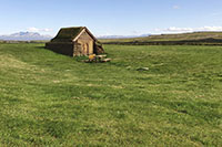 La cappella del XII sec Geirsstaðakirkja lungo la provinciale nr. 925