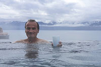 Giuseppe nei bagni termali di Husavik