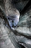 Interno del tunnel di ghiaccio di Katla