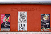 Manifesti al museo del vulcano di Stykkishólmur