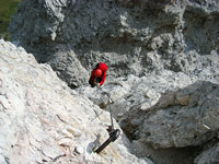 In discesa sulla via ferrata Laurenzi