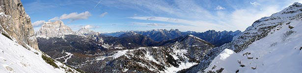 Panoramica a 180° dalla forcella