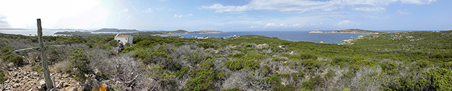 Panorama a 180° verso nord dalla chiesetta dell'isola Santa Maria