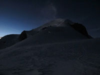 La cupola sommitale del Bianco all'alba