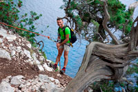 Inizio della calata da 45 m 
