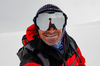 Giuseppe al campo due del Khan Tengri