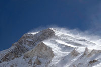 La vetta del Khan Tengri dal campo due