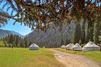 Yurte turistiche nella valle di Kok Jayik