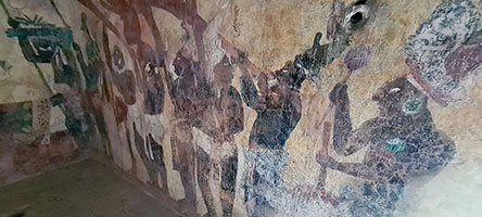Affresco di una processione Maya a Bonampak 1