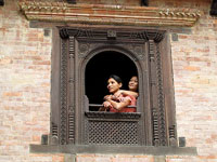 Finestra del palazzo reale di Bhaktapur