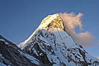 Tramonto sull'Ama Dablam dal campo 1