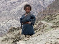 Bambino al gompa di Namgung