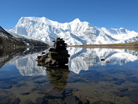 Chorten nell'Icy Lake